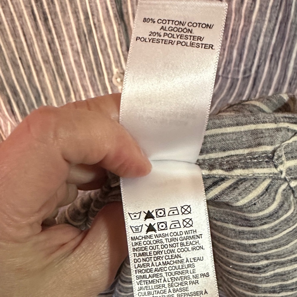Lucky Brand Blue and White Striped Shirt - Picture 8 of 9